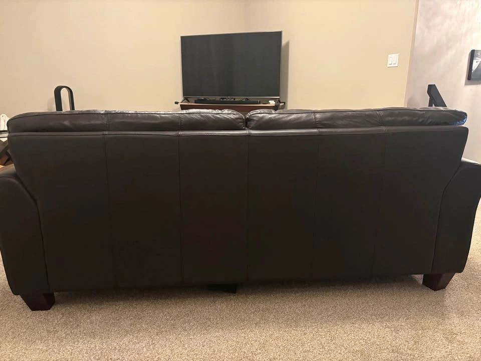 Chocolate Brown Leather Sofa - photo 4