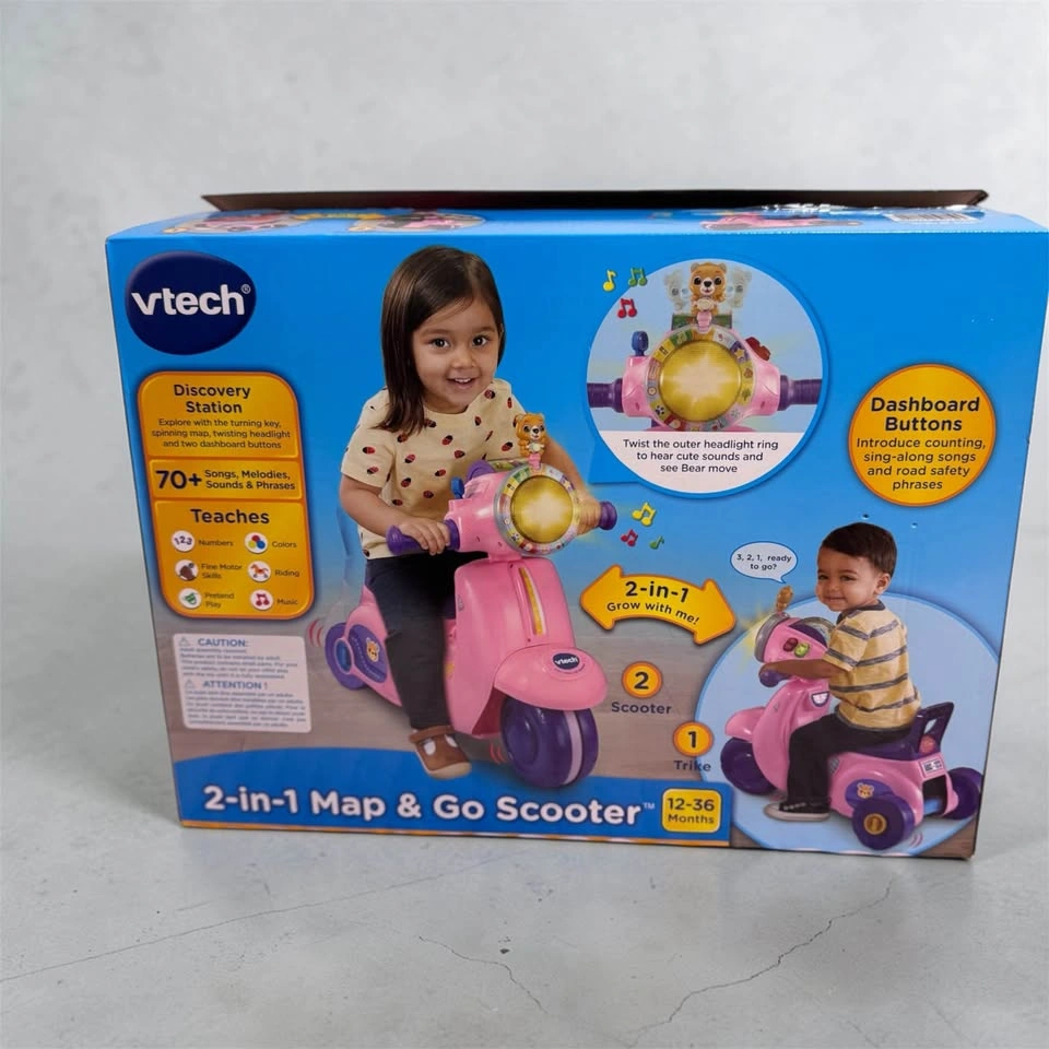 BRAND NEW VTech 2-in-1 Map & Go Scooter (Pink) – So Cute! ✨🛵💖 - photo 3