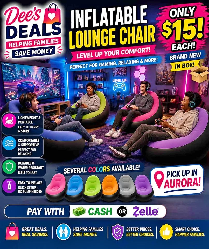 Inflatable Lounge chair BRAND NEW IN BOX ONLY $15