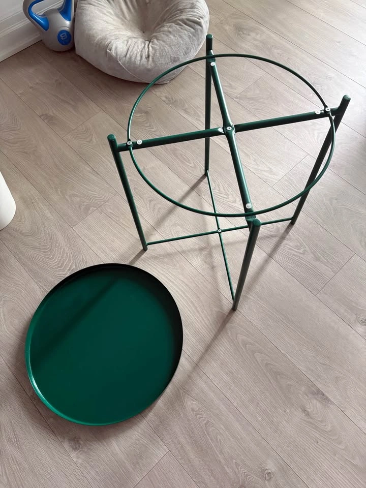 Green Metal Side Table w Removable Tray Top - photo 3