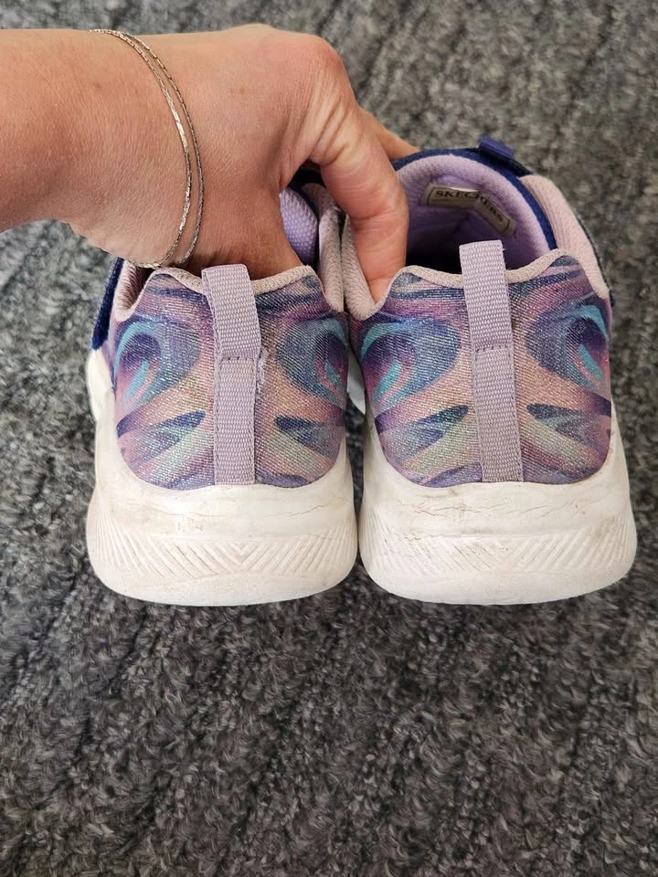 Skechers Girl's Swirly Print Purple Shoes Size 3 - photo 2