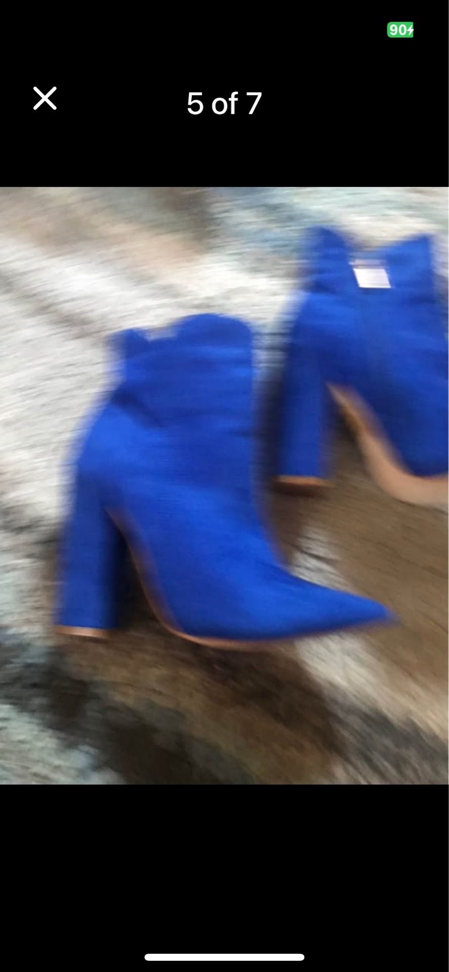 Women blue mid calf heel booties - photo 4