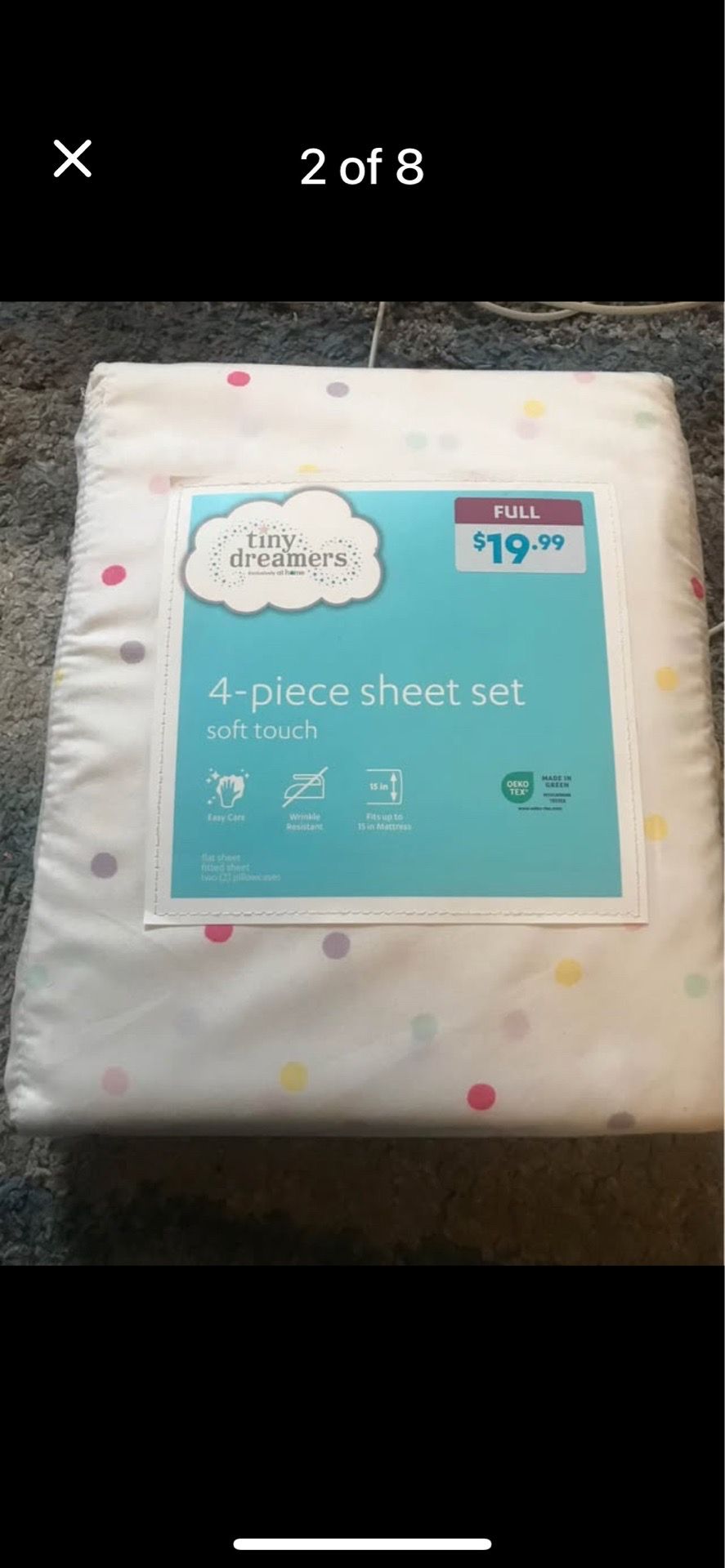 4 piece confetti print sheet set