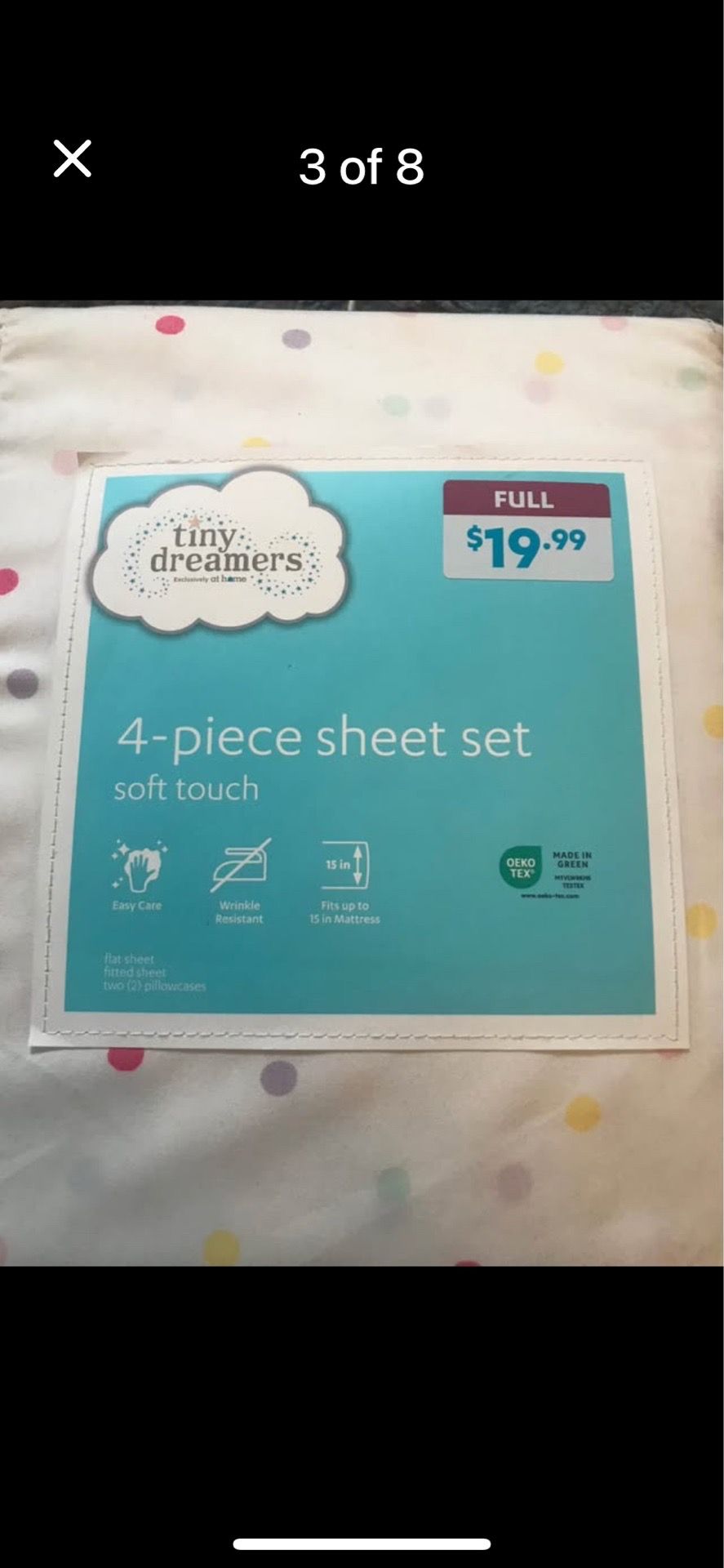 4 piece confetti print sheet set - photo 2