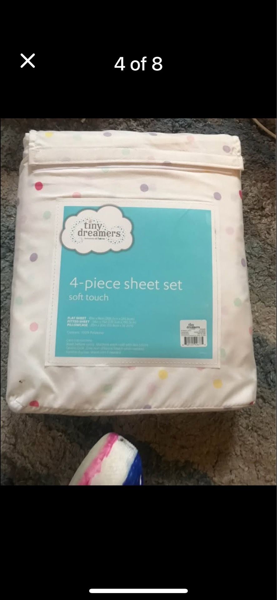 4 piece confetti print sheet set - photo 3