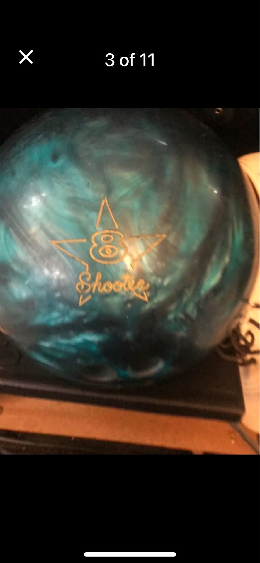 Bowling ball with carrying case and shoes combo