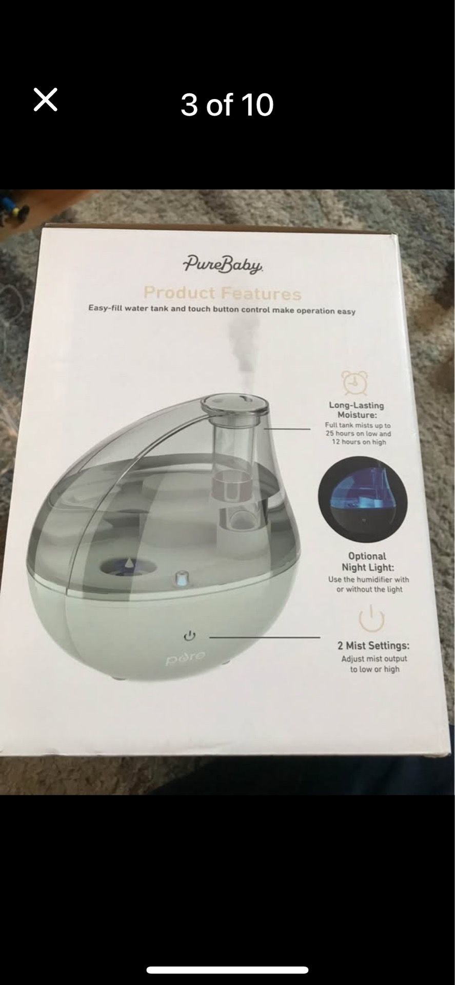 Pure Baby Ultrasonic Cool Mist Humidifier - photo 2