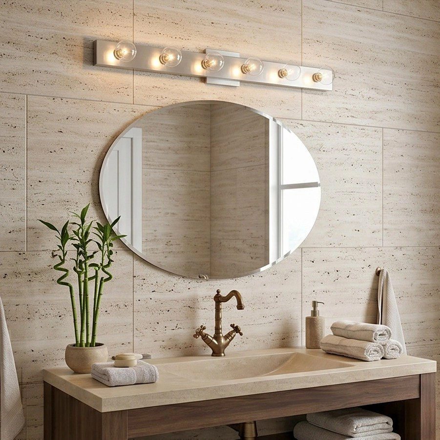 Chrome Vanity Mirror Light Bar – 4-Light & 6-Light From $27.19