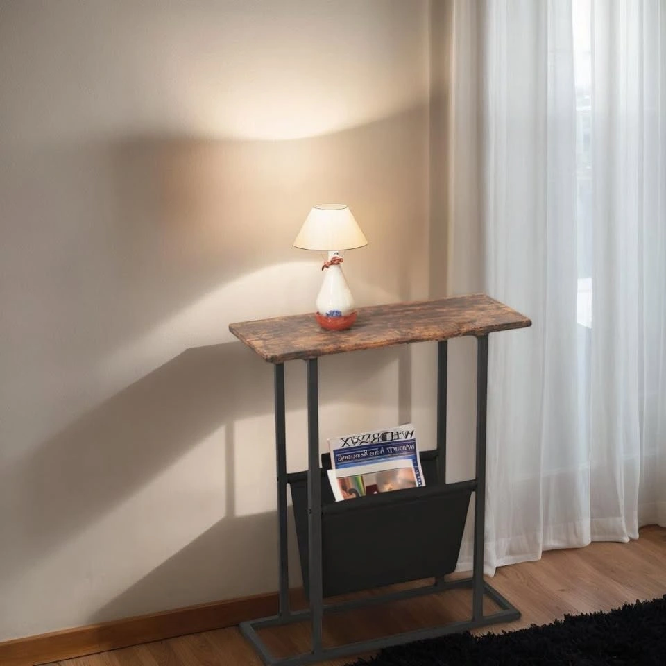 Slim Side Table with Magazine Rack - Narrow Design $43 - photo 2