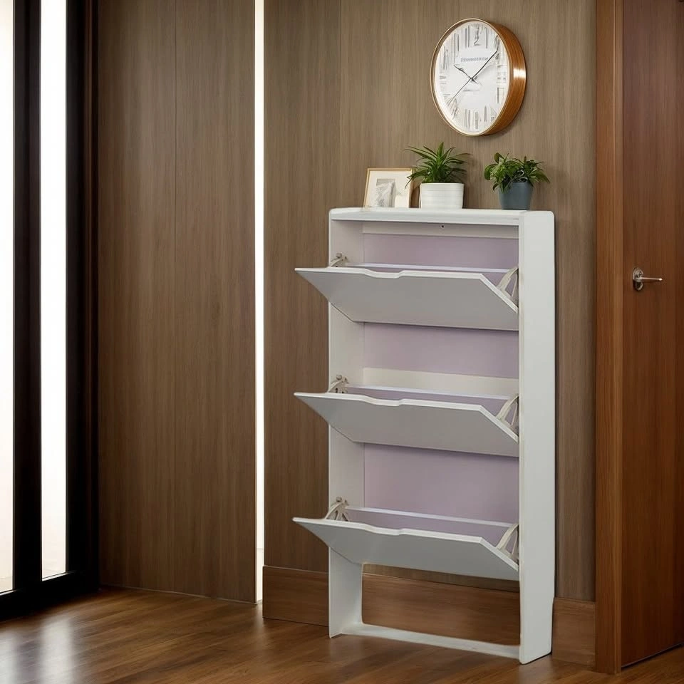 SOCE048 A2168 Contemporary Entry Shoe Cabinet - White - photo 2