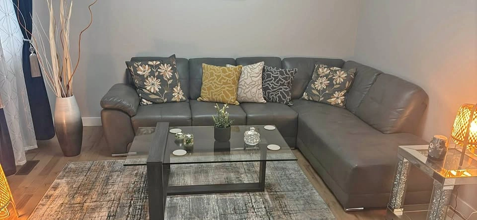 Genuine Leather L-Shaped Couch