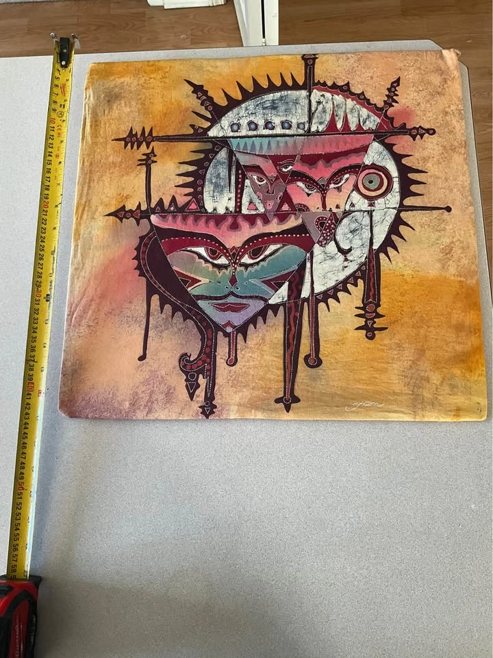 Vintage Abstract Batik Fabric Art - photo 2