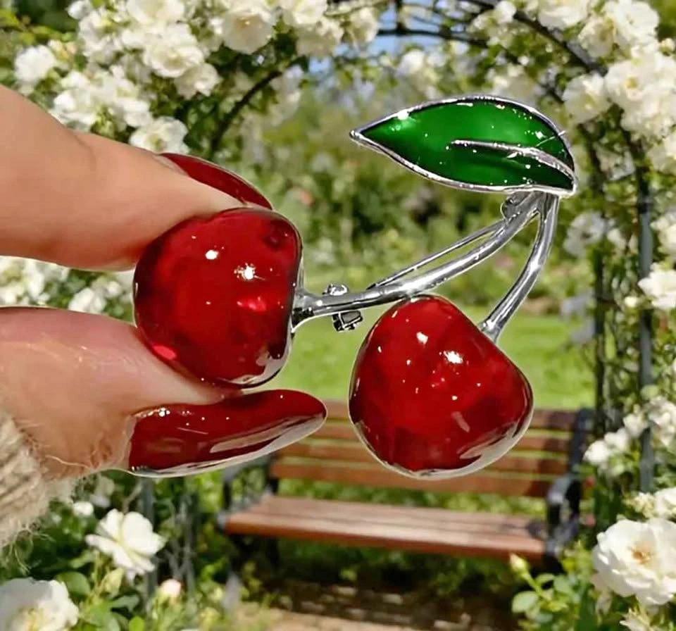 Easy Fashion Cherry Brooch