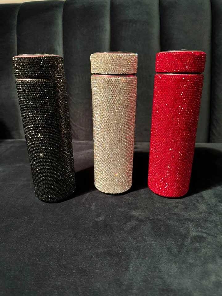 Rhinestone Tumblers w/ Temp Sensor Lid (500ml)