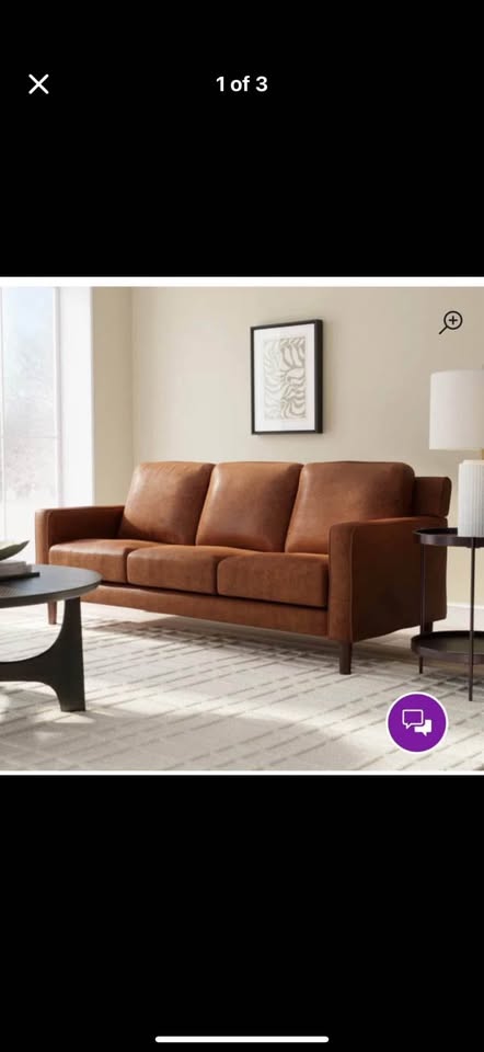Vegan leather brown couch - photo 3