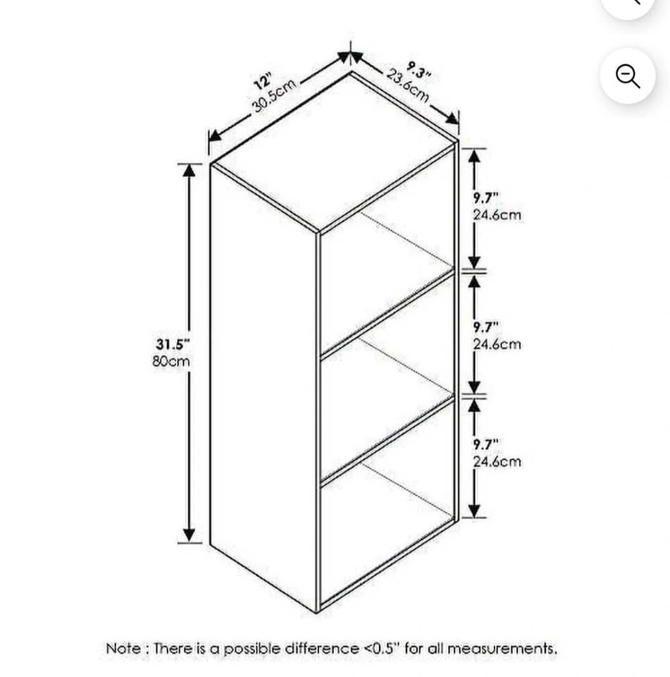3-Tier Open Shelf Bookcase - White - photo 2