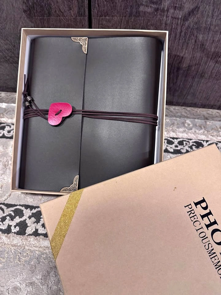 Vintage Leather Photo Album Scrapbook Set – Brand New! 🎁📸✨