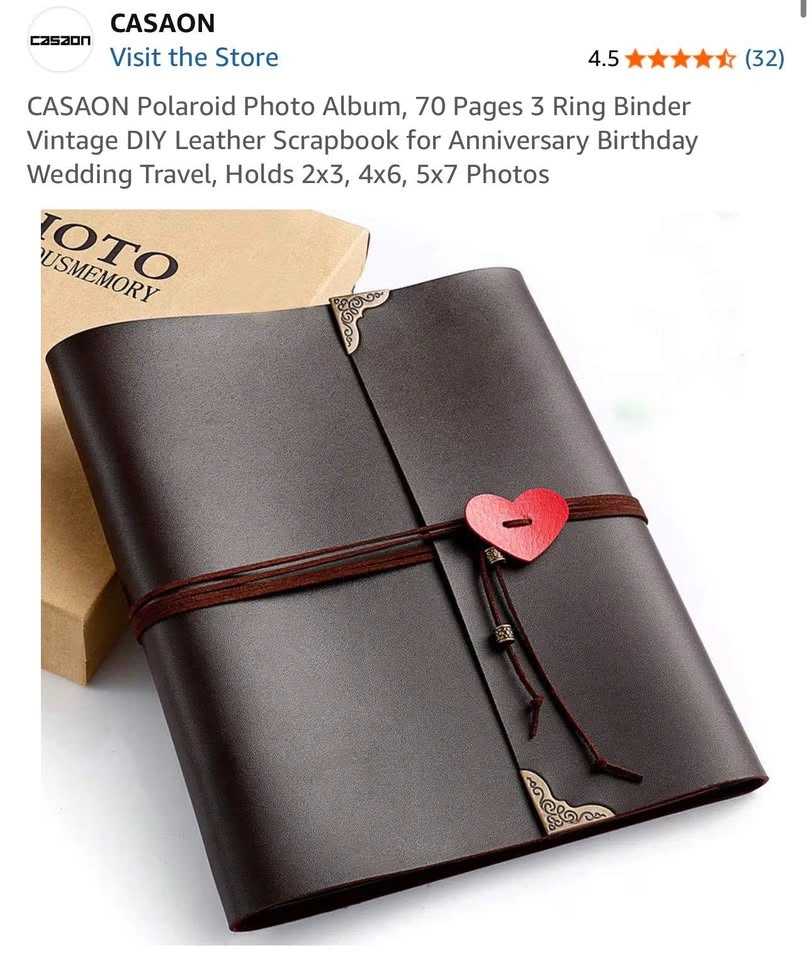 Vintage Leather Photo Album Scrapbook Set – Brand New! 🎁📸✨ - photo 4