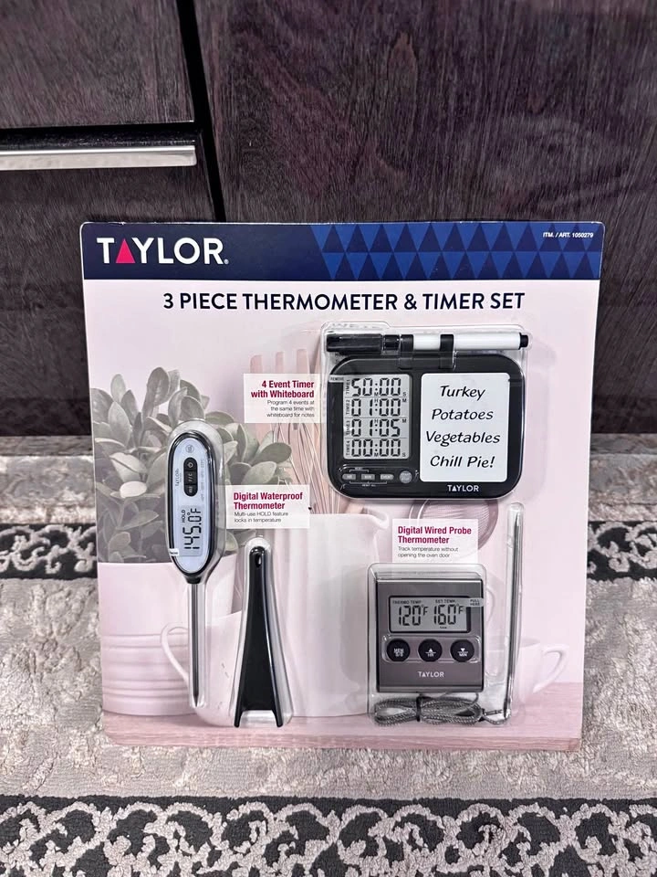 Taylor 3-Piece Thermometer & Timer Set – Brand New 🔥🥩🍖