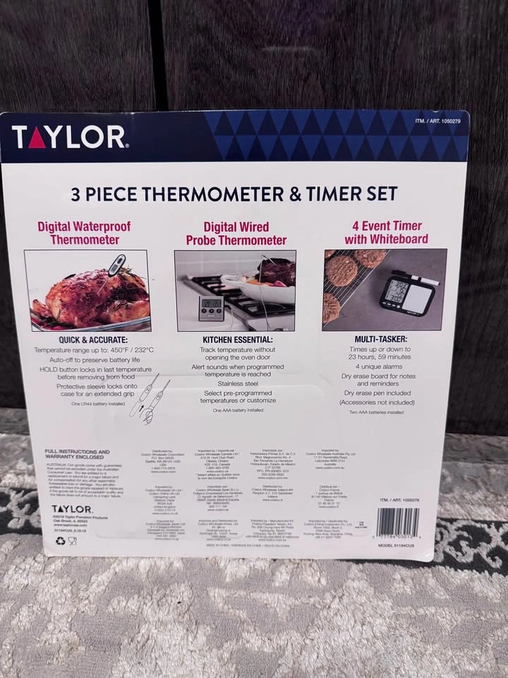 Taylor 3-Piece Thermometer & Timer Set – Brand New 🔥🥩🍖 - photo 2