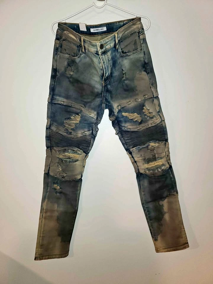 Embellish Distressed Denim Jeans W34 L32