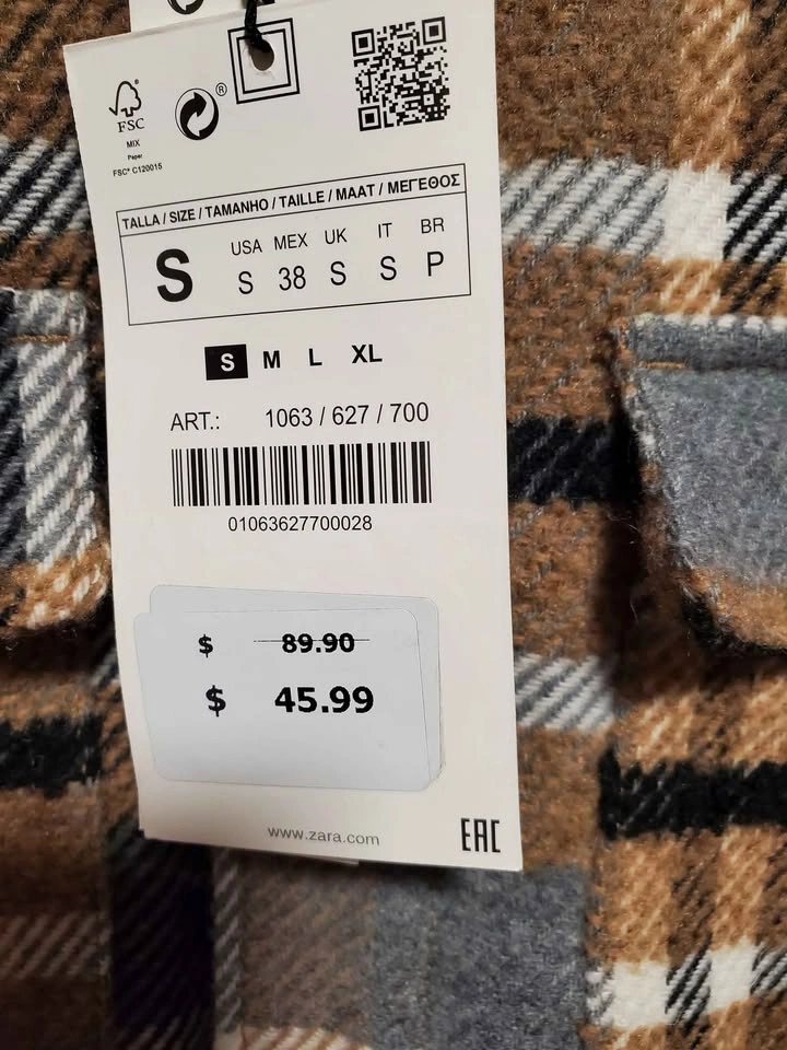ZARA Heavy Plaid Shirt - Men's Size S - photo 5