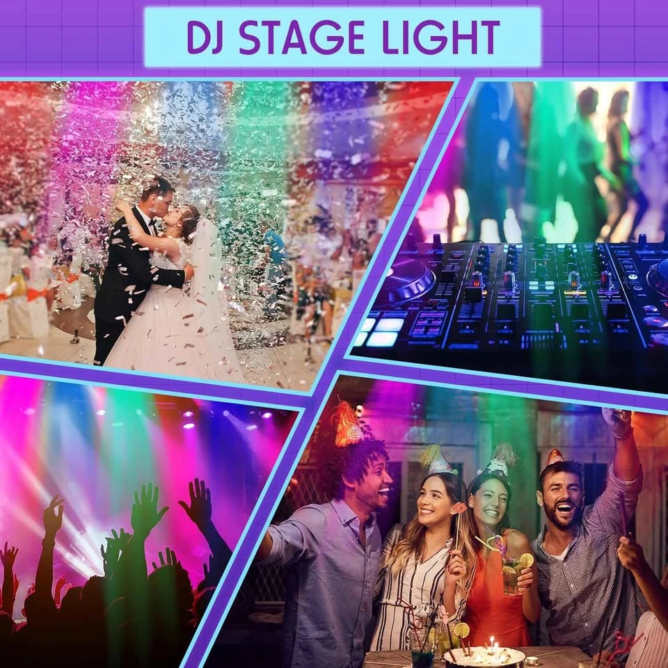 Handepo 12-Piece 36 LED Par DJ Stage Lights Set (Black) - photo 2