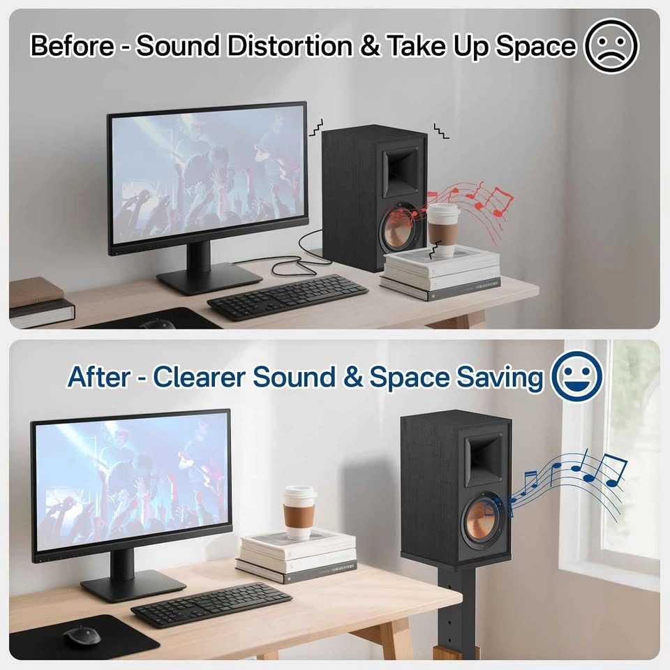 Chunxiao Height Adjustable Wood Grain Speaker Stands (Pair) - photo 3