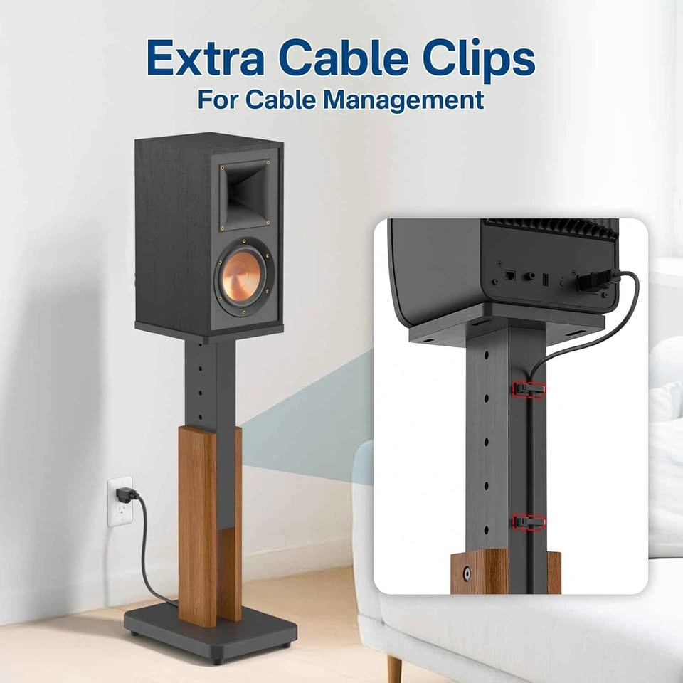 Chunxiao Height Adjustable Wood Grain Speaker Stands (Pair) - photo 4