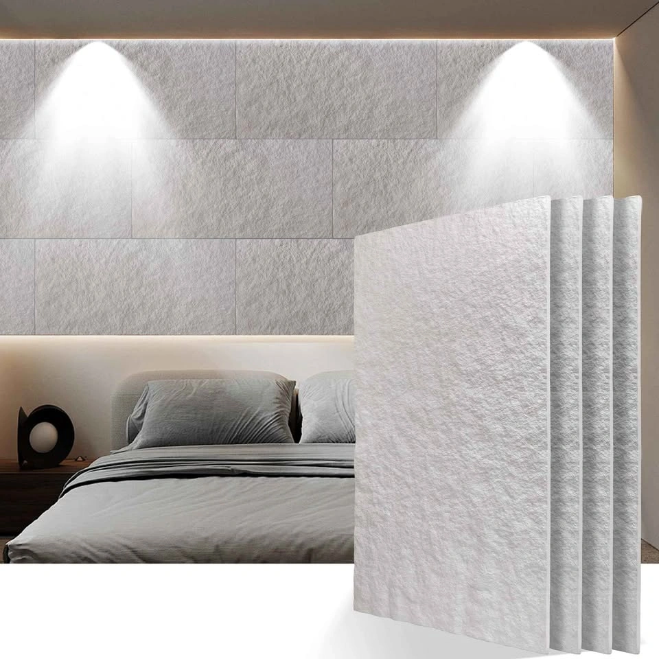 KASARO 4 PCS 3D Faux Stone Wall Panels (Cement White)