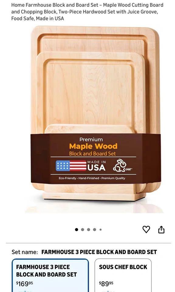 (New) Maple Wood Cutting Board and Chopping Block
