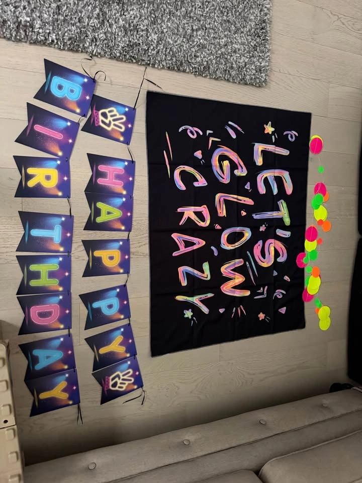 Glow Party Banner, Dots and Birthday Banner - photo 2