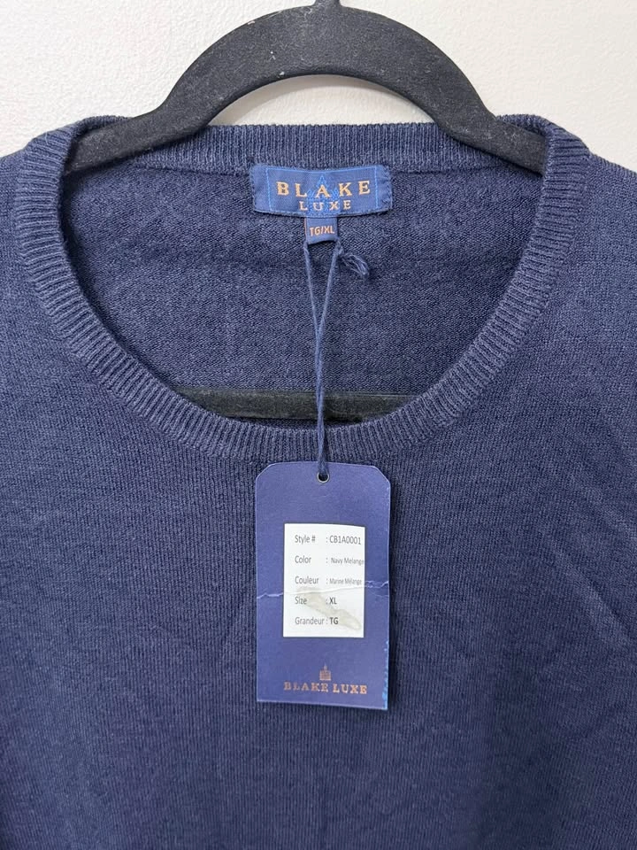 NEW Blake Luxe Men's Sweater - Navy Melange - Size XL - photo 3