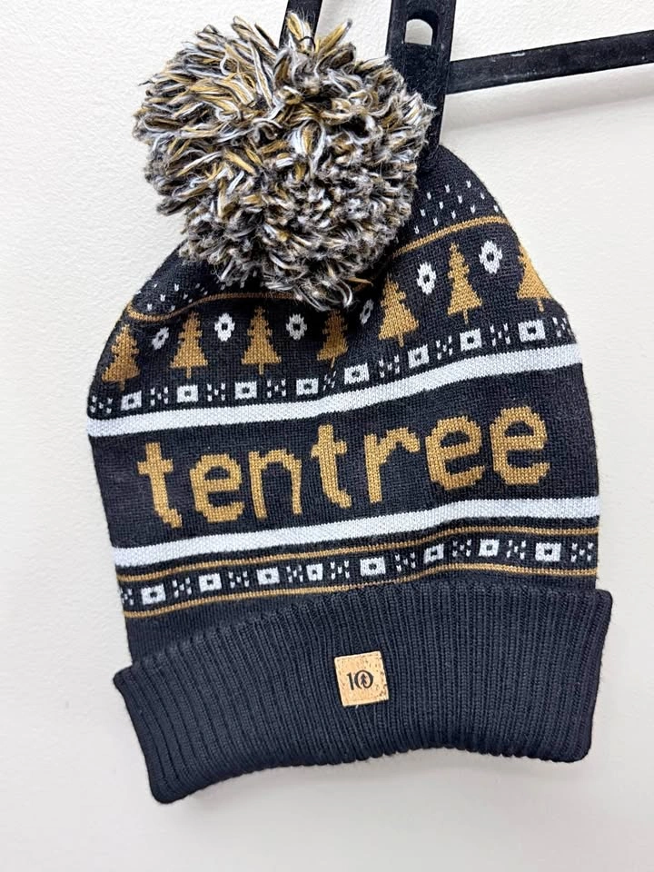 tentree Merino Wool Pom Beanie - Black/Gold