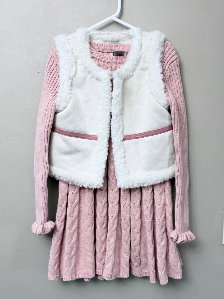 Girl Sweater Vest with Dress 7-8 years