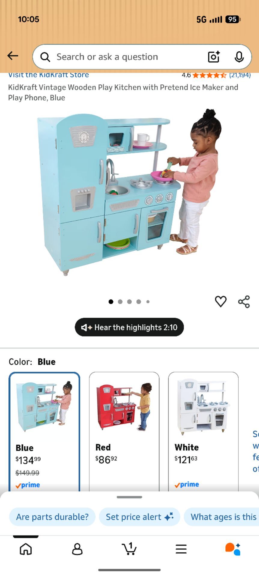 KidKraft Vintage Wooden Play Kitchen - photo 2