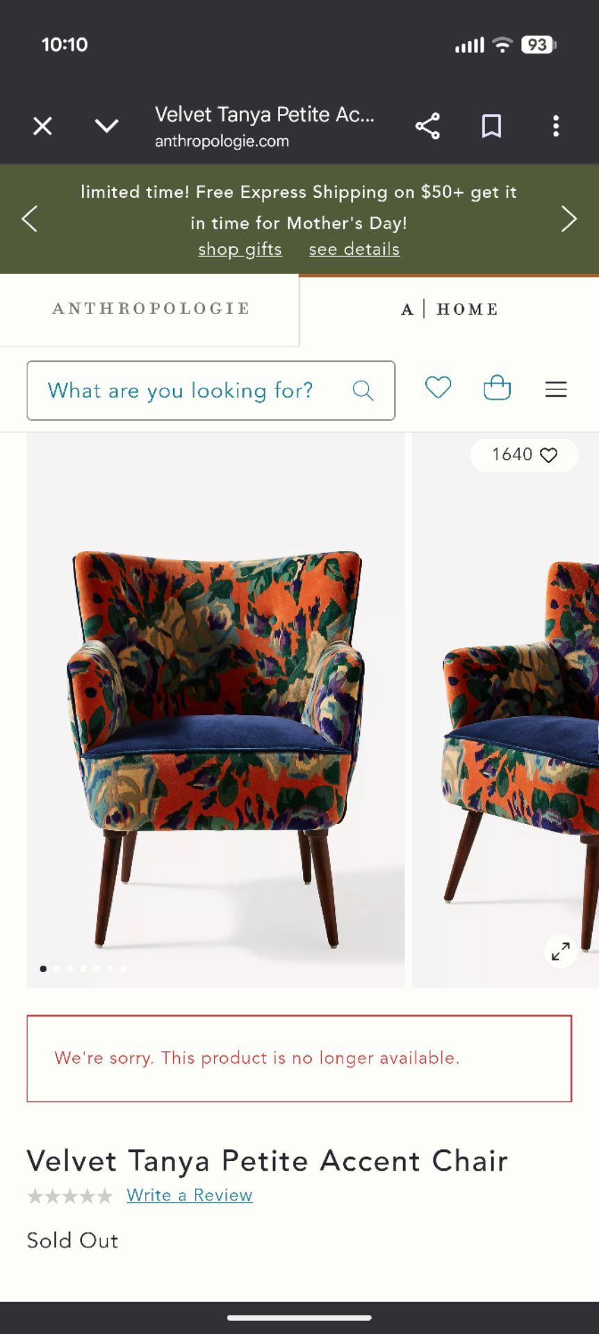 2 Tanya Petite Accent Chairs - Orange Velvet by Anthropologie - photo 3