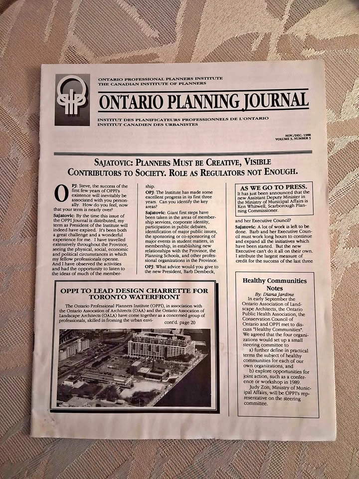 1988 Ontario Planning Journal - Toronto Waterfront/OPPI History