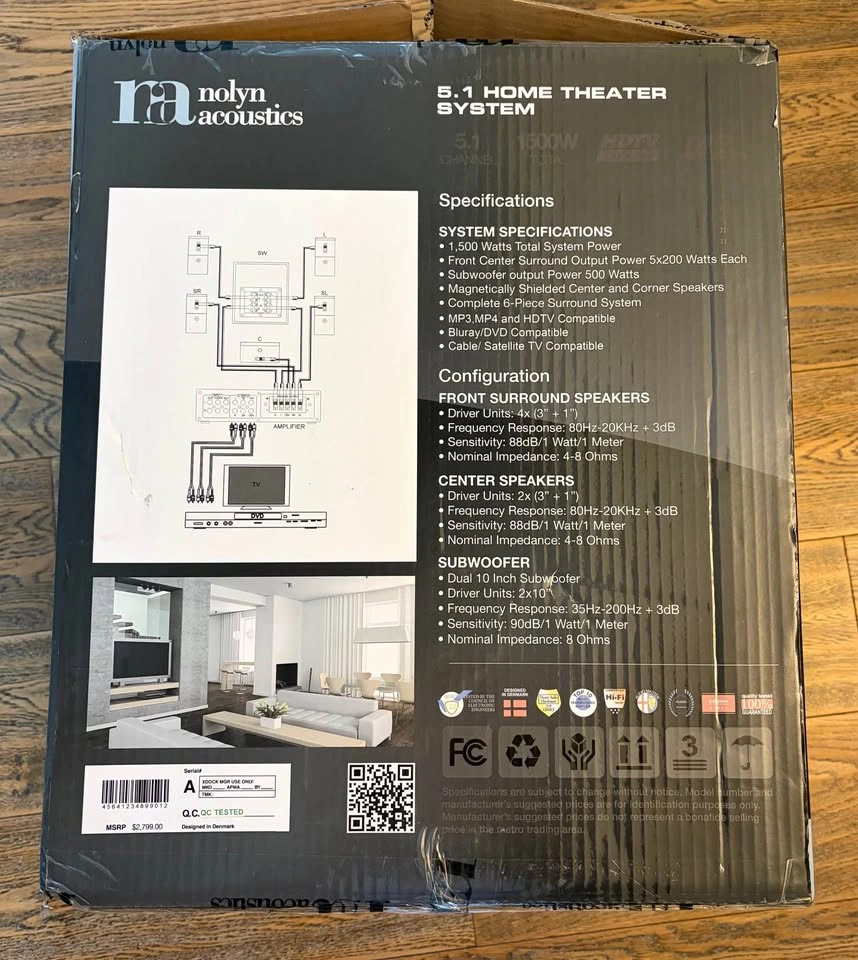 Nolyn Acoustics N-70 5.1 Home Theater System – 1500W Power! - photo 2