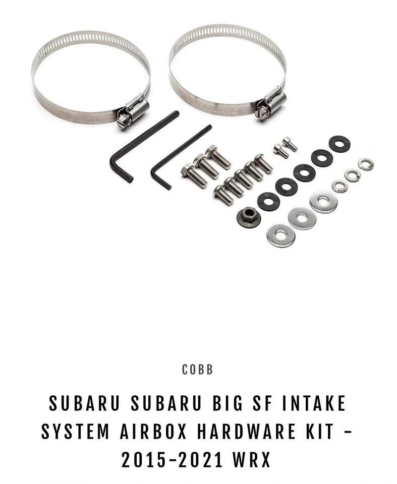SUBARU BIG SF INTAKE SYSTEM AIRBOX HARDWARE KIT - 2015-2021 WRX