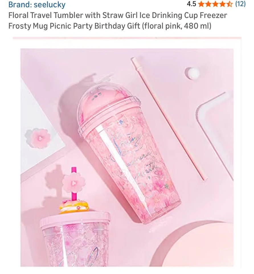 Brand New Cute Pink Tumbler Set w/ Straw, Lid & Accessories 🌸✨ - photo 4
