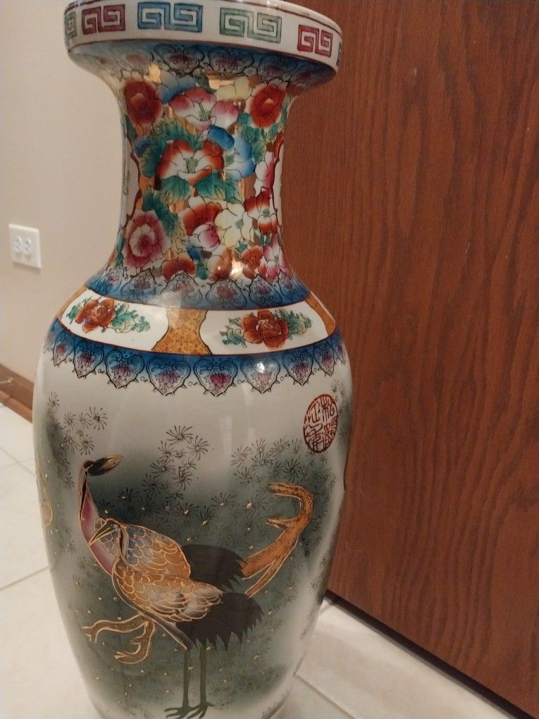 24" Satsuma Style Chinese Floor Vase - photo 5