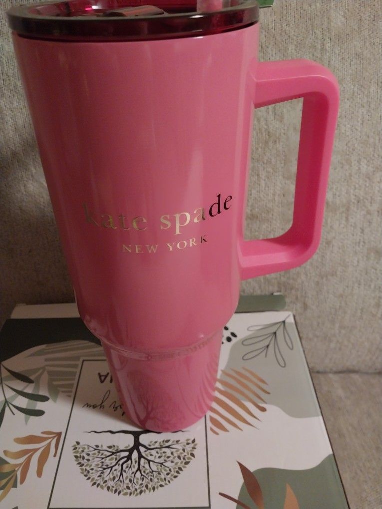 Great Gift! Kate Spade Pink 40oz Tumbler, NEW - photo 5