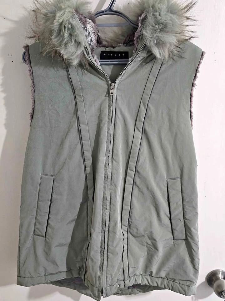 Sisley Women's 3-in-1 Olive Green Parka & Vest