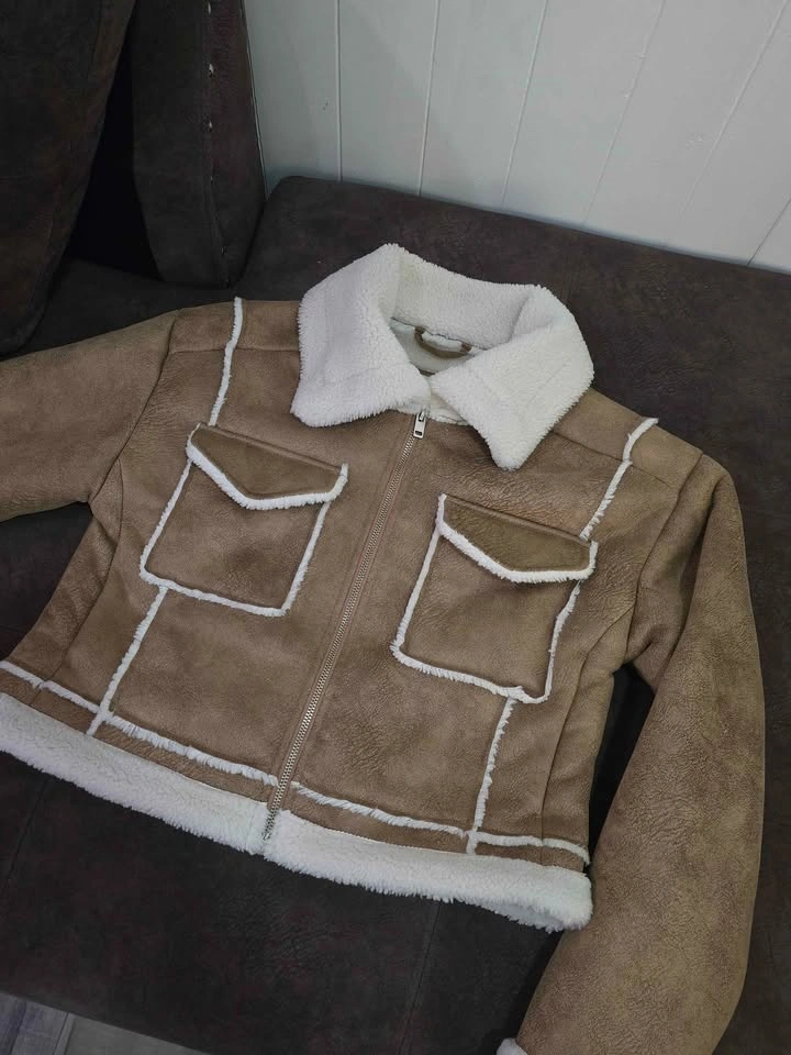 Hollister Faux Suede Aviator Jacket - Sherpa Lined (Women's Smal - photo 3