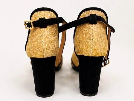 Elegant Gold & Black Heels – Size 7.5/8 - photo 2