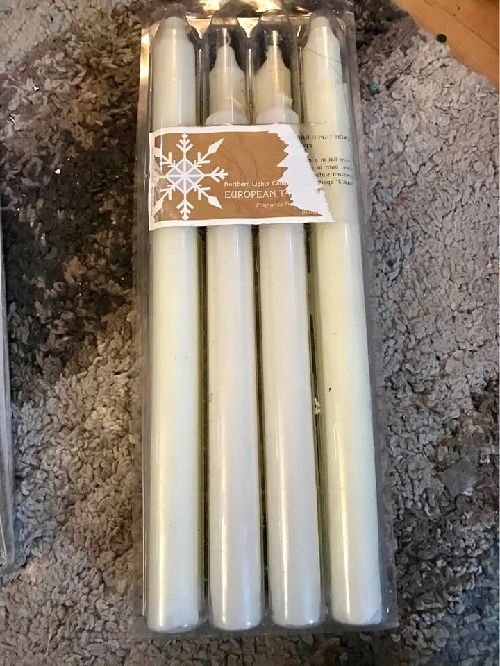 Unscented taper candles