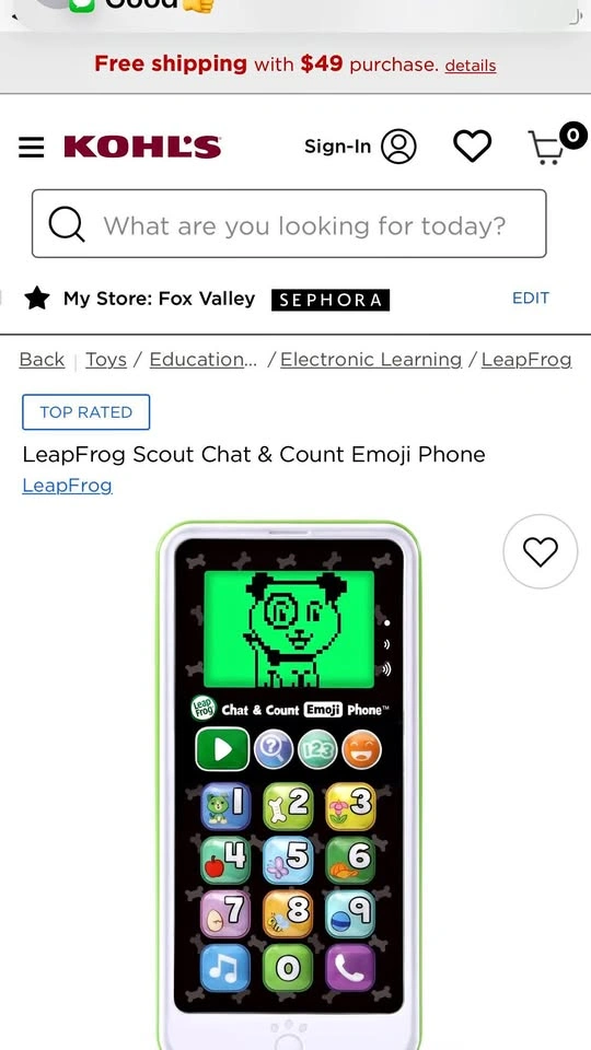 Leapfrog Scout Chat and Count Emoji toy phone