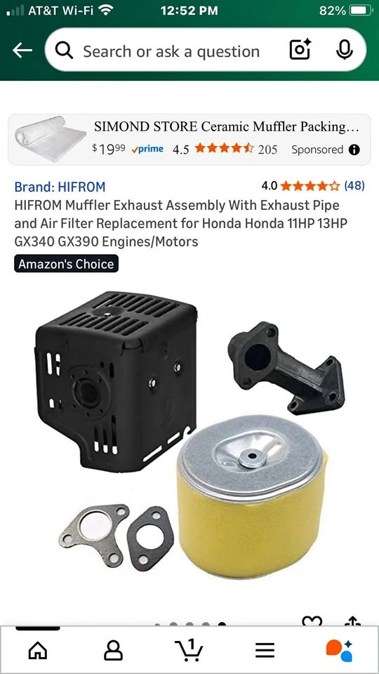 Hifrom Muffler Exhaust Assembly for Honda 11HP 13HP Engines