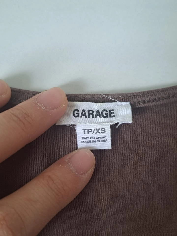 ☕️ Mocha Brown Square Neckline Cropped Top - Garage - photo 5